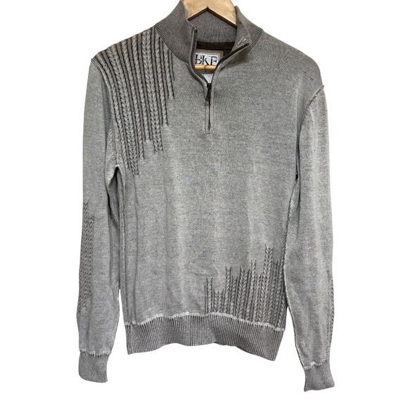 BKE Mens Slim Fit Quarter Zip Sweater Size M Textured Knit Pullover Layer Casual - Picture 1 of 10